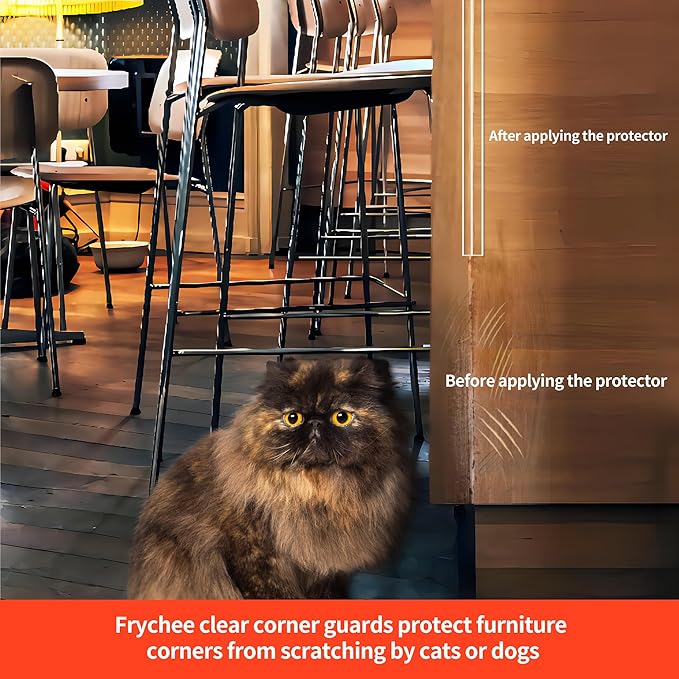 Frychee Clear Self-Adhesive Wall Corner Protectors-2 PCS of Corner Guards & Edge Protector for Baby, Furniture, Door, Tables, Cover Sharp Furniture, Easy to Install (3cmx90cm/1.18inx35.4in)
