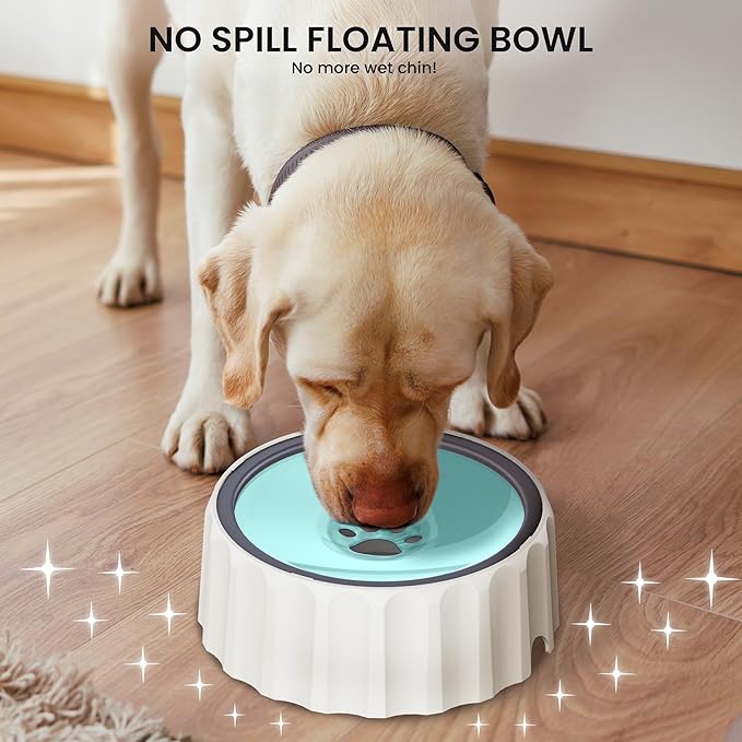 FORWH Dog Small Animals Water Bowl No Spill 70oz/2L Large Capacity Dispenser Non Slip No Splash Small Animals Bowl Pet Slow Feeder No Drip Dog Water Bowl on Vehicle for Dogs and Cats - Green