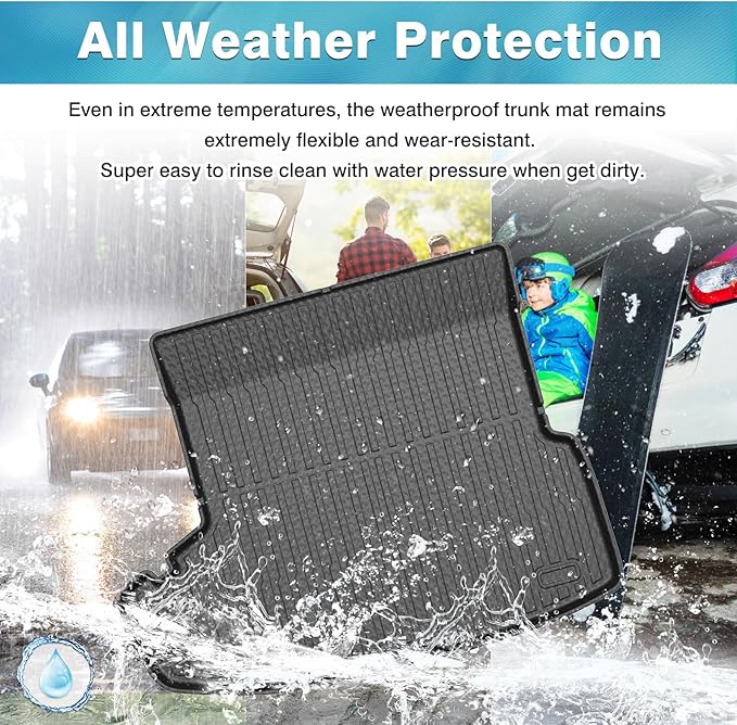 Mixsuper Custom Fit Cargo Liner for 2021-2025 Tesla Model S Long Range/Plaid All Weather Trunk Liner Rear Cargo Mat Black (Not Fit 2012-2020 Model S)
