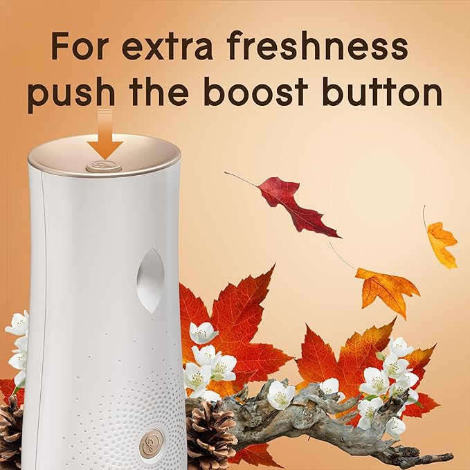 Glade Automatic Spray Refill and Holder Kit, Air Freshener for Home and Bathroom, Cashmere Woods, 6.2 Oz, 2 Count