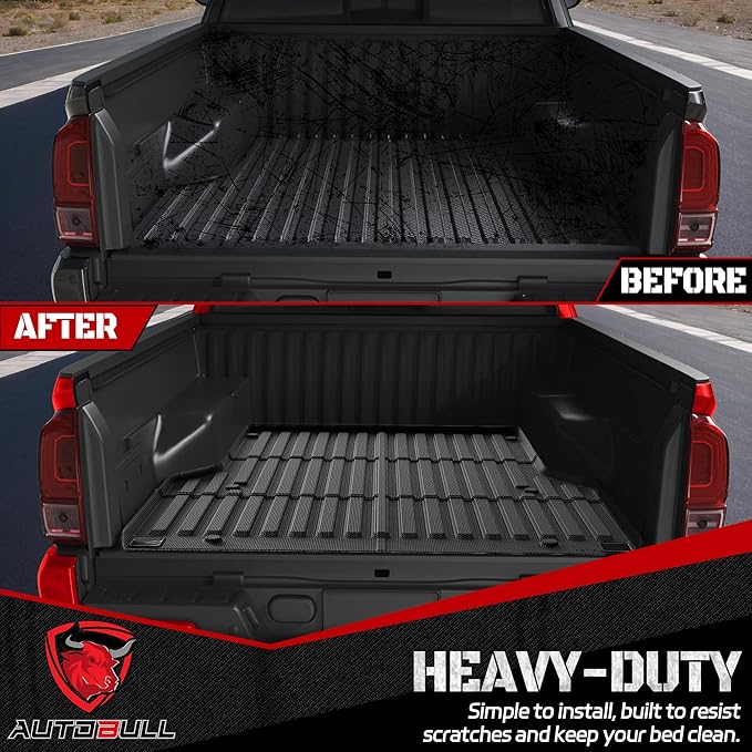 Truck Bed Mat Bed Liner Fit for Toyota Tacoma 2005-2023 (5FT,60.3"), Vehicle Truck Bed Liner Custom Fit All Weather Protection TPE Pickup Car Bed Mat