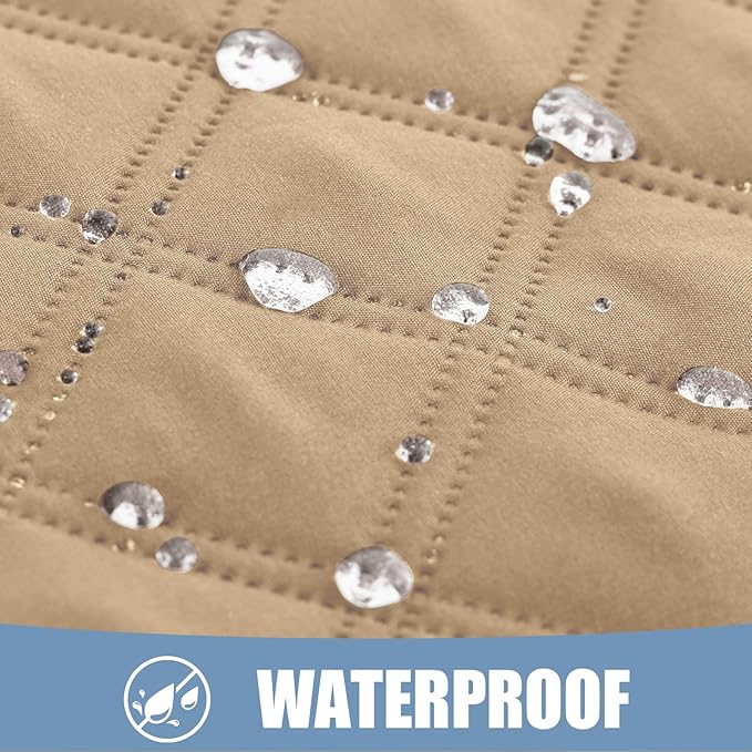 Smiry Waterproof Dog Bed Cover Pet Blanket, Soft Washable Dog Blanket for Furniture Bed Couch Sofa Reversible, Checkered (82"x102", Camel/Beige)