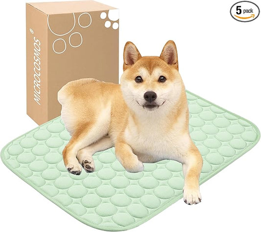 MICROCOSMOS Summer Cooling Mat & Sleeping Pad- Water Absorption Top, Materials Safe, Easy Carry, EZ Clean. Keep Cooling for Pets, Kids and Adults.(Green, 24" x18")
