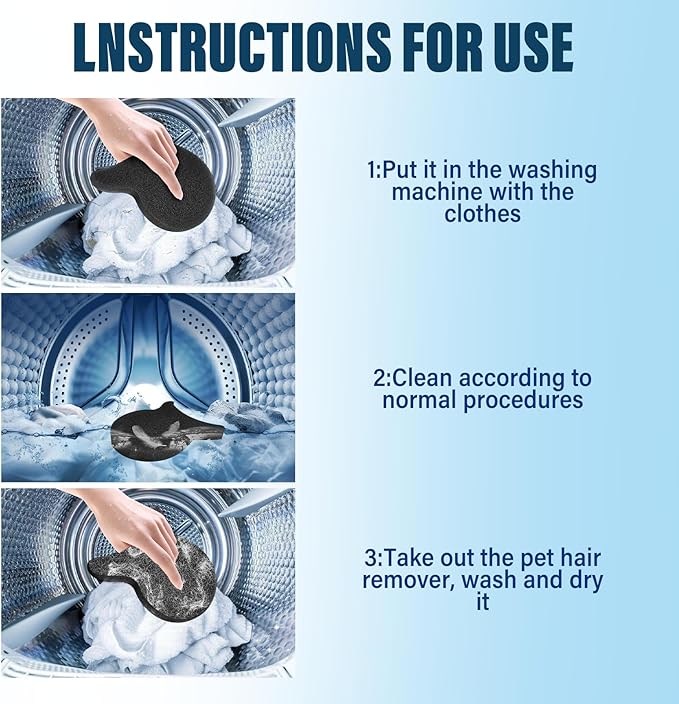 Pet Hair Remover for Laundry, Reusable Dog & Cat Hair Remover Tool, Effectively Removes Pet Hair, Lint and Dander from Bedding and Clothing, Suitable for Washing Machines, Dryers 8PCS