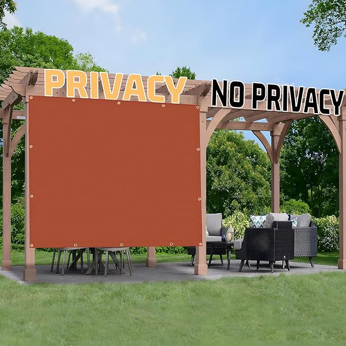 SUNNY GUARD Shade Cloth Custom Size 11x24 FT Sun Shade Screen Fabric Shade Cover Tarp with Grommets for Pergola Backyard Garden, Terra(We Customized)