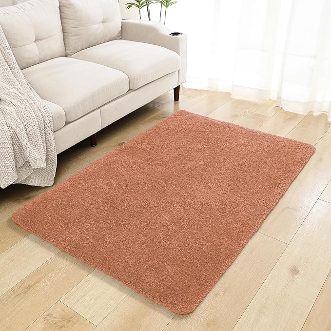 Rust Bathroom Rugs 40"x60" – Oversized Plush Non-Slip Microfiber Bath Mat, Absorbent & Washable – Ideal for Large Bathrooms or Living Rooms
