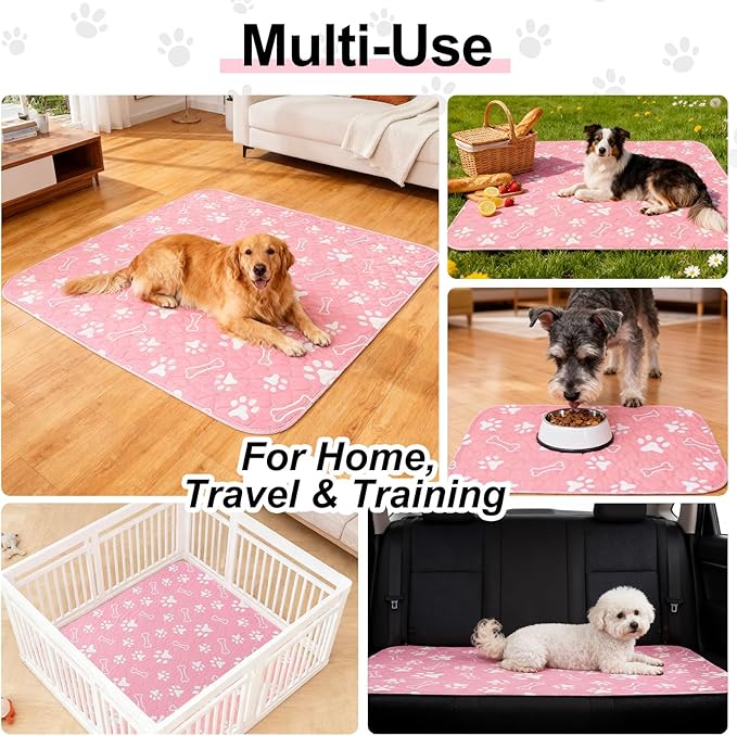 BEAUTYZOO 2 Pack Washable Pee Pads for Dogs, Reusable Puppy Pads for Potty Training, Waterproof Super Absorbent Whelping Pads Mats Non Slip Against Urine for Small Medium Dogs Cats, 36" x 36"