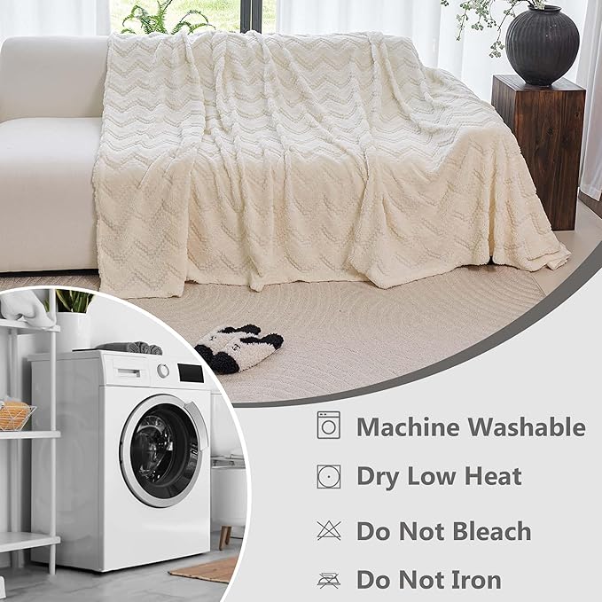 Sherpa Fleece Couch Cover for 3 Cushion Sofa, Beige, 71" x 134" - Pet Proof Sofa Covers Heavy Duty Scratch Resistant Pet Friendly Furniture Cover - Easy Install, Machine Washable