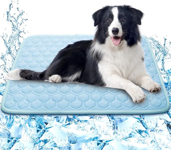 SISROL Upgrade Self-Cooling Mat for Dogs & Cats - Washable Pet Cooling Pad, Foldable Dog Cooling Mat Pet Cool Blanket for Indoor or Outdoor