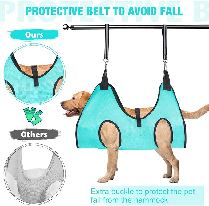 Dog Grooming Hammock - Upgrade Pet Grooming Harness for Nail Trimming (L 50lb), Dog Sling for Nail Clipping, Dog Hanging Holder Hanger for Cutting Nail with Nail Clippers