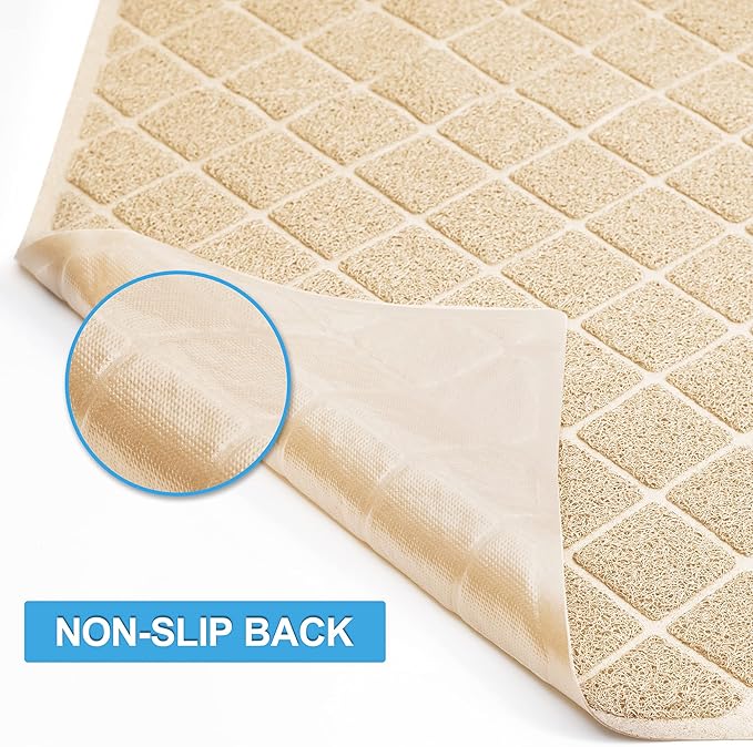 Niubya Premium Cat Litter Mat, Litter Box Mat with Non-Slip and Waterproof Backing, Litter Trapping Mat Soft on Kitty Paws and Easy to Clean, Cat Mat Traps Litter from Box