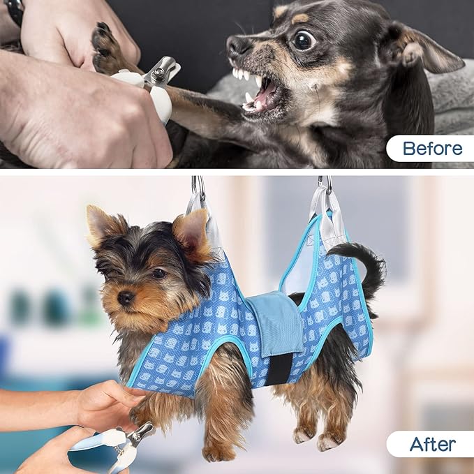 Dog Grooming Hammock Harness, Pet Grooming Hammock for Small Cats & Dogs, Dog Sling for Nail Clipping/Trimming