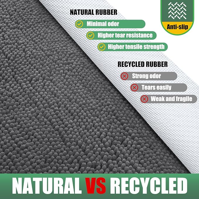 IM HOME Chenille Absorbent Outdoor Doormat 30" x 20", Washable Muddy Door Mats for Dog Non Slip Indoor Doormat Dog Mat for Muddy Paw Front Inside Doormats for Entryway Grey