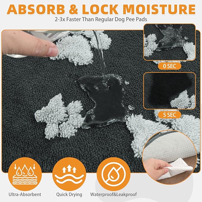 KOOLTAIL Washable Pee Pads for Dogs, 2 Pack Super Absorbent & Ultra Soft Warm Plush Puppy Potty Training Pads, Quick Dry & Leakproof Reusable Pet Mats Whelping Pad for Floor,Crate,Couch,36x41in