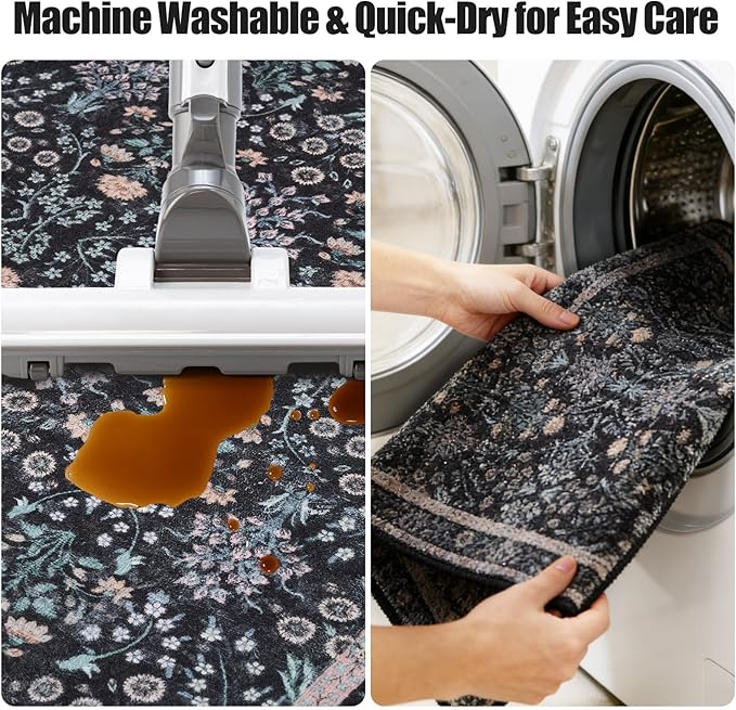 Kitchen Rug Set 3Pcs, Boho Rug Sets Non Slip Washable for Floor Thick Farmhouse Kitchen Decor Runner Rugs for Kitchen, Entryway，Laundry, Hallways 20''x32''+20''x48''+20''x59