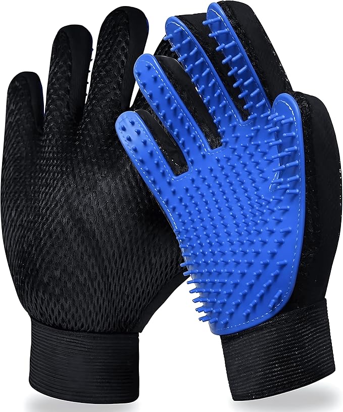 Pet Grooming Glove- pet washing Glove For Bathing-Pet Hair Remover glove For Cleaning Upgrade Grooming Brush For Long and Short fur- Efficient Washing Glove For Dogs & Cats -1 Pack [Right-Hand] Blue