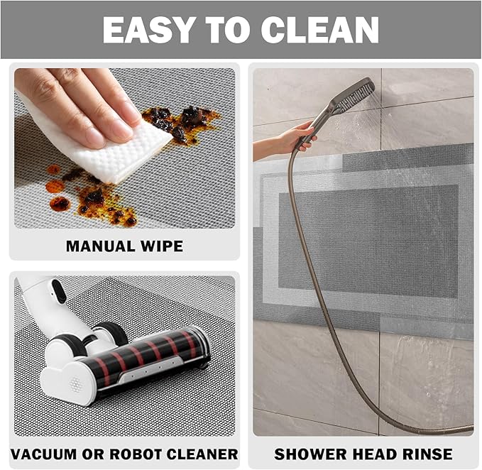 Extra Long Non Slip Bathroom Runner Bath Mat, Rubber Backing Ultra Thin Bath Rug Fit Under Door Quick Dry Super Absorbent Washable Shower Mat for Bathroom Floor Bathtub Sink, Grey 24"x70"