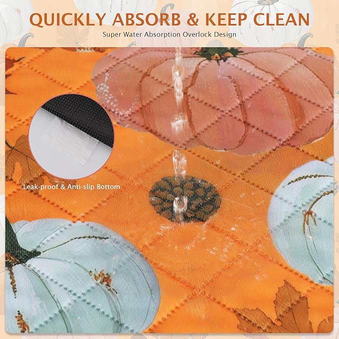 IEUUMLER Washable Pee Pads for Dogs, 2 Pack Pumpkin Pattern Reusable Waterproof Puppy Potty Pads, Non-Slip Absorbent Pet Training Pads for Playpen Crate Bed EU016 Orange Pumpkin, 24x24
