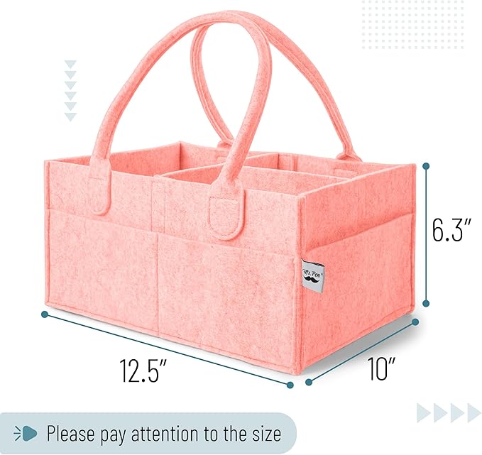 Mr. Pen- Baby Diaper Caddy Organizer, Pink, Nursery Storage Bin and Car Organizer for Diapers and Baby Wipes