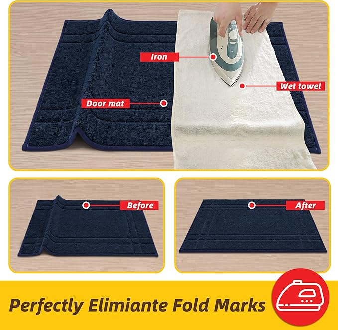 JSEI Entryway Rugs Doormat 36"x60", Non-Slip Dirt Trapper Door Mats Indoor, Washable Absorbent and Stain Resist Welcome Floor Mat for Front Door, Dog Door Mat, Muddy Wet Shoes & Paws, Navy Blue