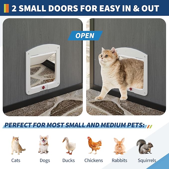 Aluminum Extra Large Catio Outdoor Cat Enclosure for Multiple Cats, Catio Large Cat Run, Cats Run Enclosure Walk in Kitten Condo with Channels, Side Door, UV Proof Cover, Huge Condo, Platform