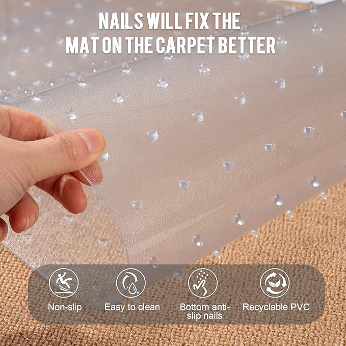 Uross Carpet Protector for Pets - Cat Carpet Protector for Doorway, Anti Scratch Under Door Cat Scratch Protector Mat, Easy to Cut Plastic Carpet Scratch Stopper Guard 3.6FT x 3PCS