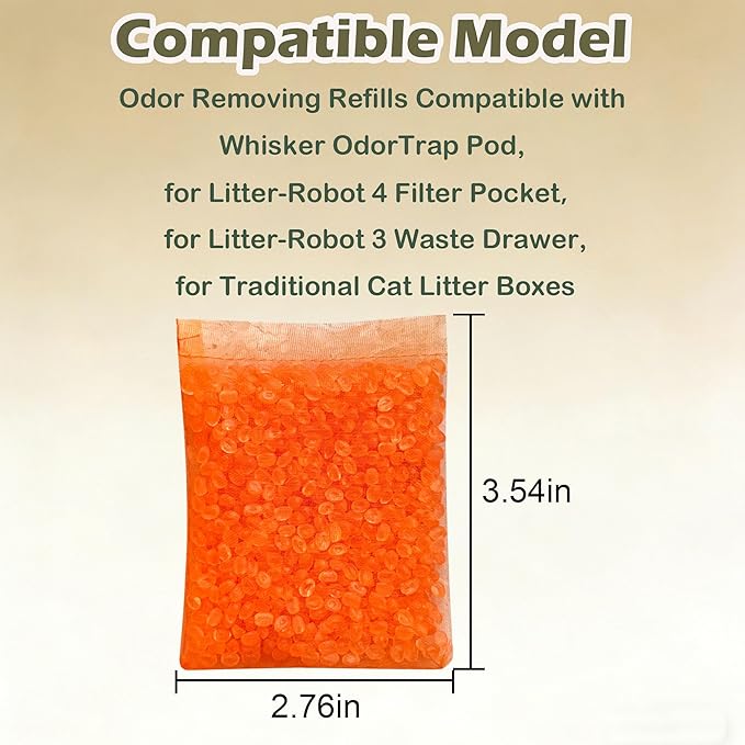 12 Pack Litter Box Deodorizer Refills for Whisker OdorTrap Pod, Odor Filters for Traditional Litter Boxes (Osmanthus)