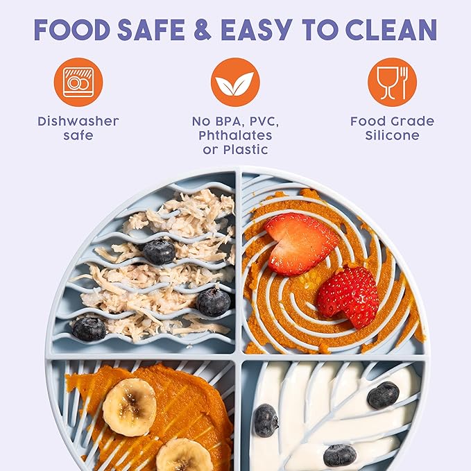 Awoo Paradise Silicone Dog & Cat Lick Mat & Slow Feeder with Suction Cups, Non-Slip, Dishwasher Safe, Extend Mealtime, Reduce Anxiety (Sky)