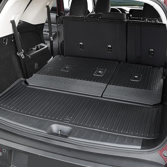 Cargo Mat for 2022-2025 Nissan Pathfinder 7/8 Passenger Accessories, Full Coverage All Weather TPE Protector Cargo Mat with Backrest Mat Trunk Mat Cargo Liner for Nissan Pathfinder Accessories