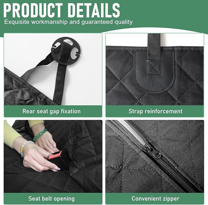 Dog Car Seat Cover for Back Seat,Back Seat Pet Cover for Dogs,Protects Against Fur,Mud & Scratches for Cars & SUVs,Backseat Cover for Dogs in Car