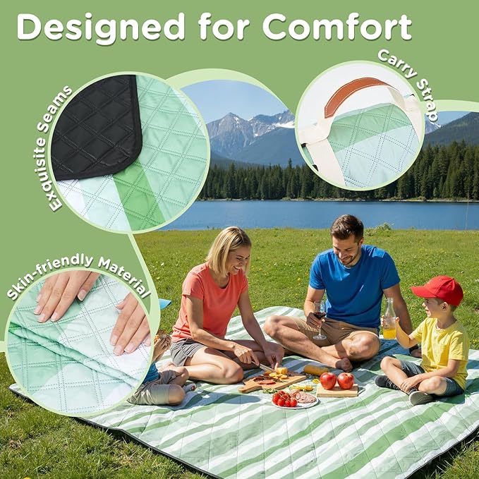Waterproof Picnic Blanket Outdoor Camping Beach Mat Extra Large Foldable Car Essential Roadtrip Gadget Rv Accessories Glamping Tent Gear Must Haves Hiking Stuff Backpacking Necessities Gift