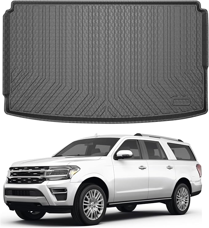 Mixsuper Cargo Liner for Ford Expedition Max/Lincoln Navigator L 2018-2024, All Weather Cargo Mat Rear Trunk Liner Behind The 3rd Row Seats Black