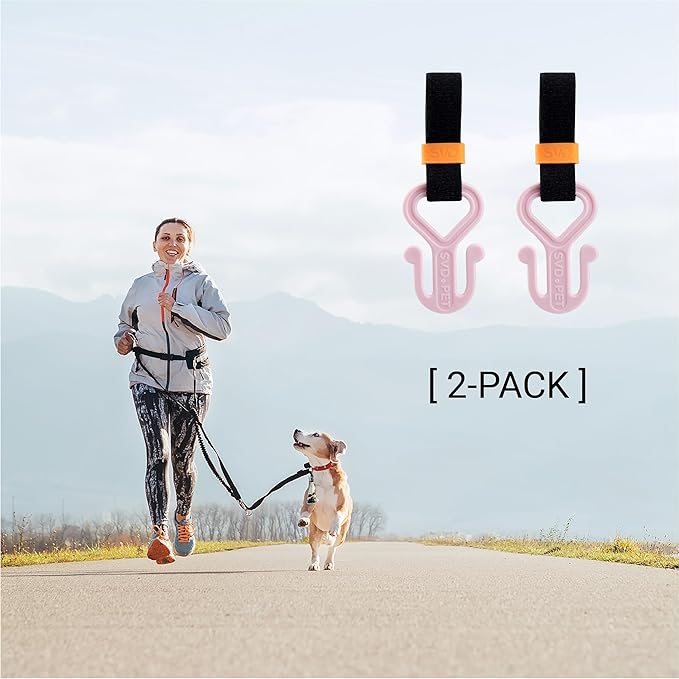 SVD.PET 2PC Dog Poop Bag Holder, Waste Bag Holder, Dog Poop Bag Carrier, Hand Free Holder (Pink)
