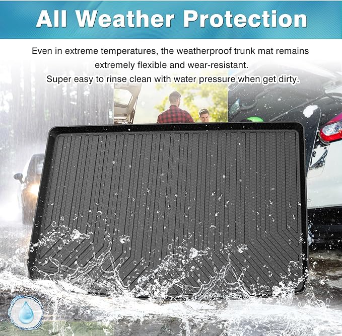 Mixsuper Cargo Liner for Chevrolet Suburban/GMC Yukon XL 2021-2023 2025, All Weather Trunk Liner Rear Cargo Mat Behind The 3rd Row Seats Black