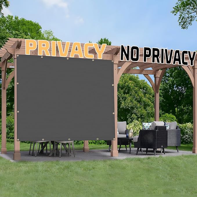 SUNNY GUARD Shade Cloth 4'x8'FT Sun Shade Screen Fabric HC-072 Shade Cover Tarp with Grommets for Pergola Backyard Garden,Dark Grey