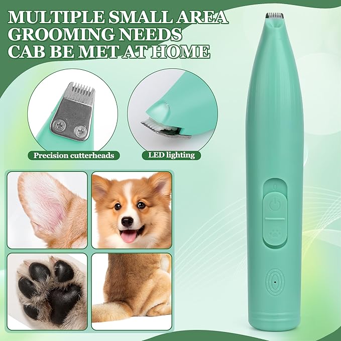 Dog Ear Hair Removal Kit - Dog Ear Powder, Trimmer and Dog Clippers Set for Grooming, Ear Cleaner for Itching, Dog Ear Infection Treatment, Removing Earwax and Odour