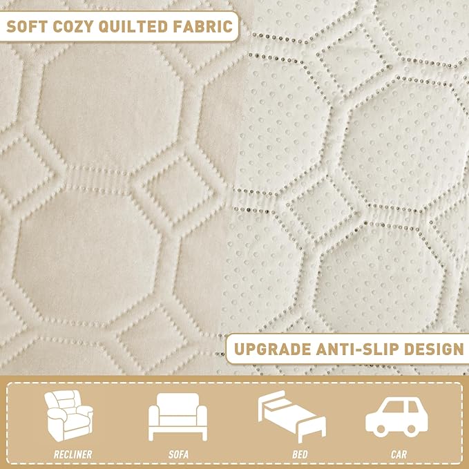 ZNSAYOTX Ultimate Cozy Blankets (40"x50") 100% Waterproof Chaise Mat Blanket for Dog Pets, Bed Couch Sofa Protector with Non-Slip Back Washable Durable, Pee Scratch Proof Easy to Clean (Beige)