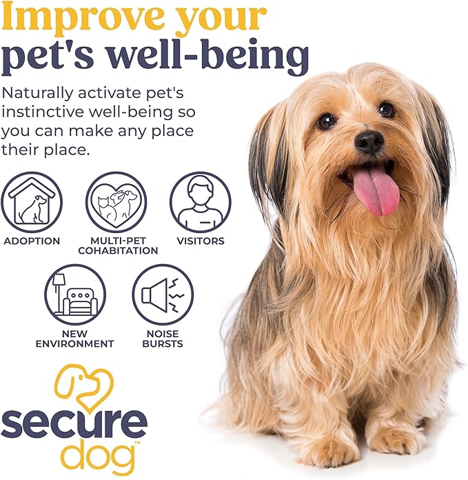 SecureDog Pheromone Home Stick Diffuser 30-Day Refill Kit, Passive Diffuser Creates Secure Environment for Stress Management, Supports Calm and Well-Being, Naturally Relieving Anxiety and Stress