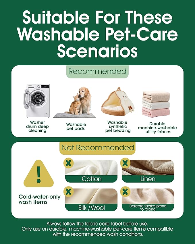 Pet Hair Dissolver for Washing Machine, Pet Hair Remover for Laundry, 96.7% Dissolution Rate, Dog Hair Remover, Cat Hair Remover, Up to 12 Months of Use, HE/Top/Front-Load Compatible, Septic Safe