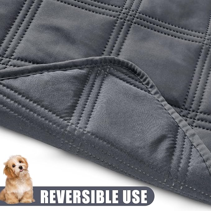 Smiry Waterproof Dog Bed Cover Blanket 30x70, Soft Reversible Pet Blanket, Washable Leakproof Cats Dogs Couch Cover for Sofa, Couch, Furniture, Lattice, Dark Grey/Dark Grey
