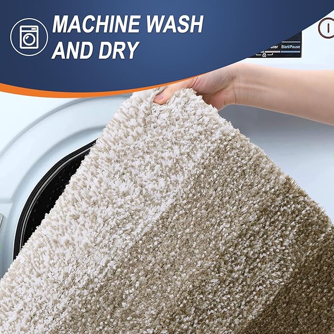 OLANLY Bathroom Rugs Mat 44x32, Extra Soft Absorbent Microfiber Bath Rugs, Rubber Backing, Quick Dry, Machine Washable Bath Mats for Bathroom Floor, Tub and Shower, Home Decor Accessories, Coffee