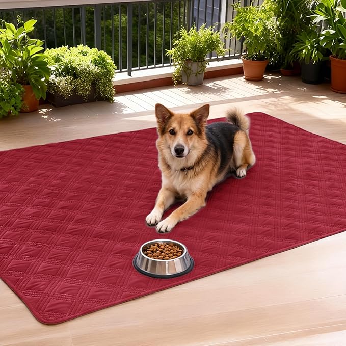 hyha Waterproof Dog Blanket, Reversible Pet Bed Blanket, Soft Sofa Couch Cover for Dogs Washable, Waterproof Pet Couch Covers for Sofa Puppy Cats Furniture Protector(52"x82", Wine Red/Beige)
