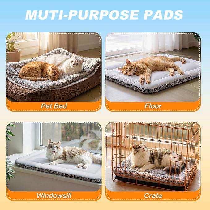 Cat Cooling Mat, Self Warming Cat Bed, Reversible Warm & Cooling Cat Bed, Winter Warm Cat Pad & Summer Cooling Cat Mat for Kittens & Small Dogs, Perfect for Crates, Beds & Sofas, Gray, 18" x 24"