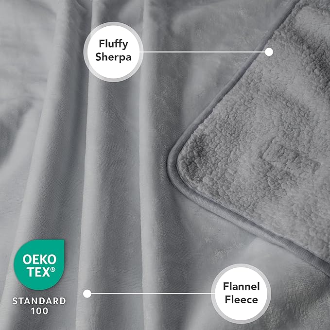 PetAmi Waterproof Dog Blanket for Small & Medium Dogs, Pee Proof & Reversible, Soft Fleece Washable, 24x32 Light Gray