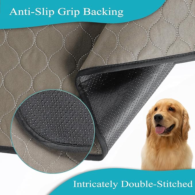 Washable Pee Pads for Dogs 82" x 82", Extra Large Reusable Puppy Pads, Dog Training Pads with Quick Dry, Anti-Slip Dog Pee Pads, Whelping Pads, Puppy Pad, 1 Pack, Brown