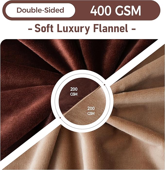 CAPT.SNOOZE Waterproof Dog Blankets Brown Pet Blanket 60"x80", Soft Fluffy Sofa Car Bed Protector, Reversible Leakproof Flannel Washable Dog Blanket for Large Dogs