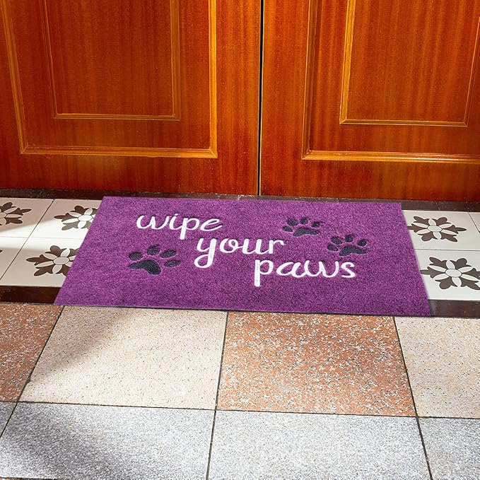 Welcome Door Mats for Home Entrance - Funny Doormats Wipe Your Paws - Non Slip Rubber Mat for Front Door Indoor