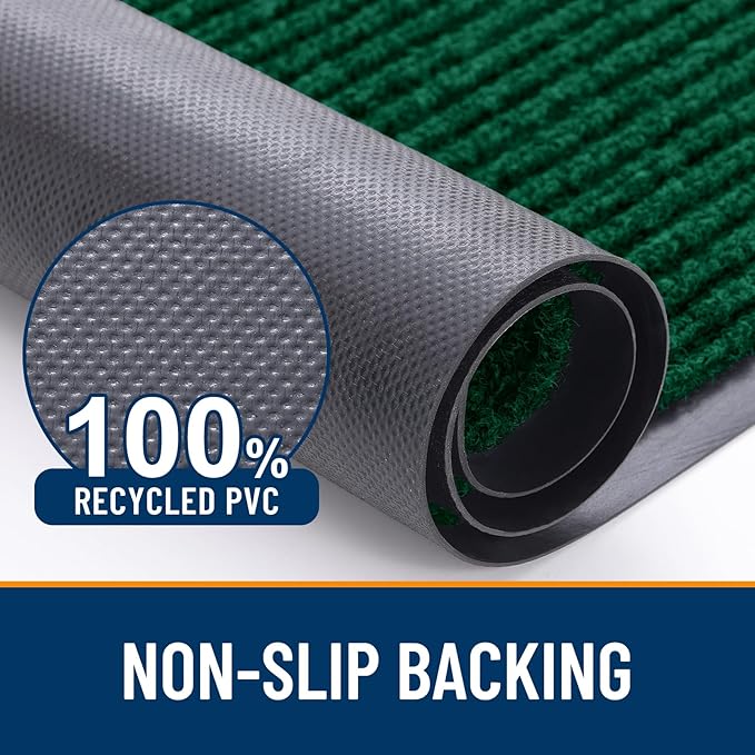 OLANLY Front Door Mat Indoor Outdoor Entrance, 2-Pack 59 x 23 Inch, Waterproof Heavy Duty Doormat, Fade Resistant, Low Profile, Easy Clean Patio Porch Welcome Floor Mats for Entry, Green