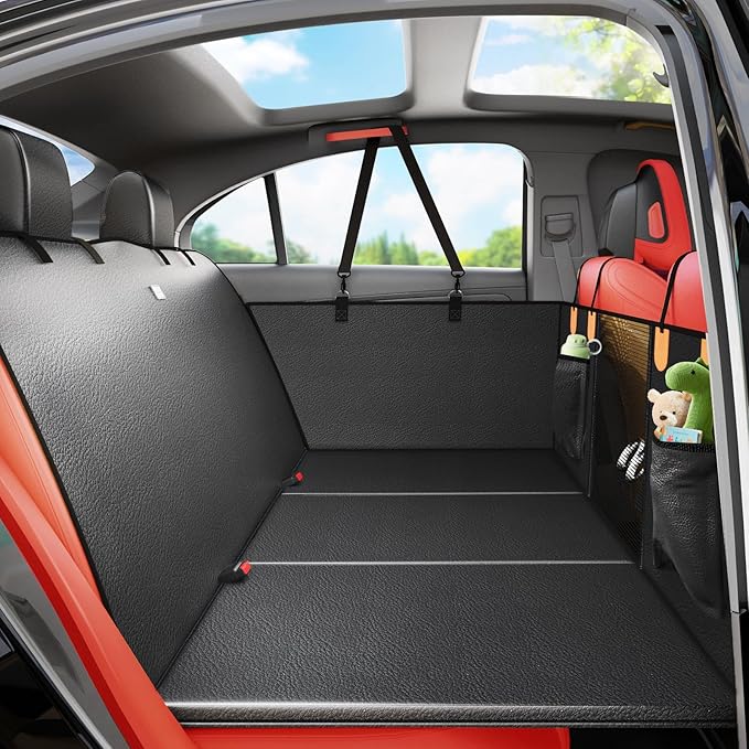 2025 Upgraded Dog Car Seat Cover for Back Seat with Hard Bottom Car Seat Cover for Dogs, Waterproof Pet Seat Protector, Non-Slip Scratch-Resistant Surface, Supports 500lbs, Easy to Clean and Install