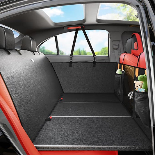 2025 Upgraded Dog Car Seat Cover for Back Seat with Hard Bottom Car Seat Cover for Dogs, Waterproof Pet Seat Protector, Non-Slip Scratch-Resistant Surface, Supports 500lbs, Easy to Clean and Install